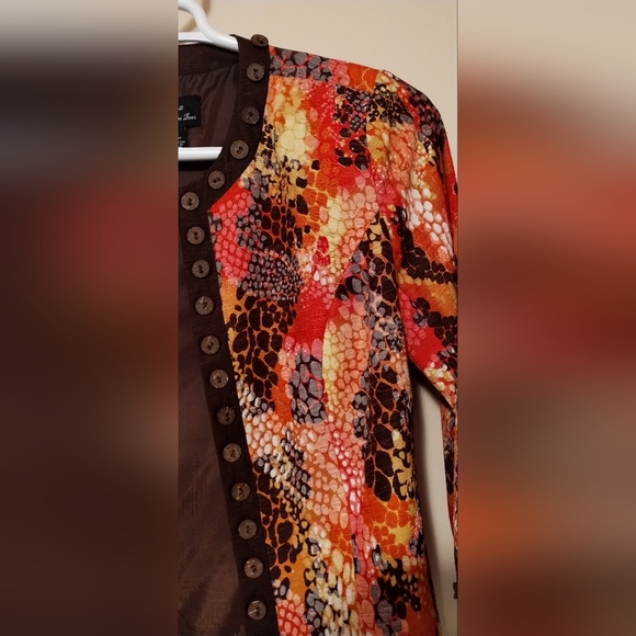 Vintage Trenz by Theresa Renz, Silk Blend Animal Print Jacket Size Small EUC - Picture 5 of 9